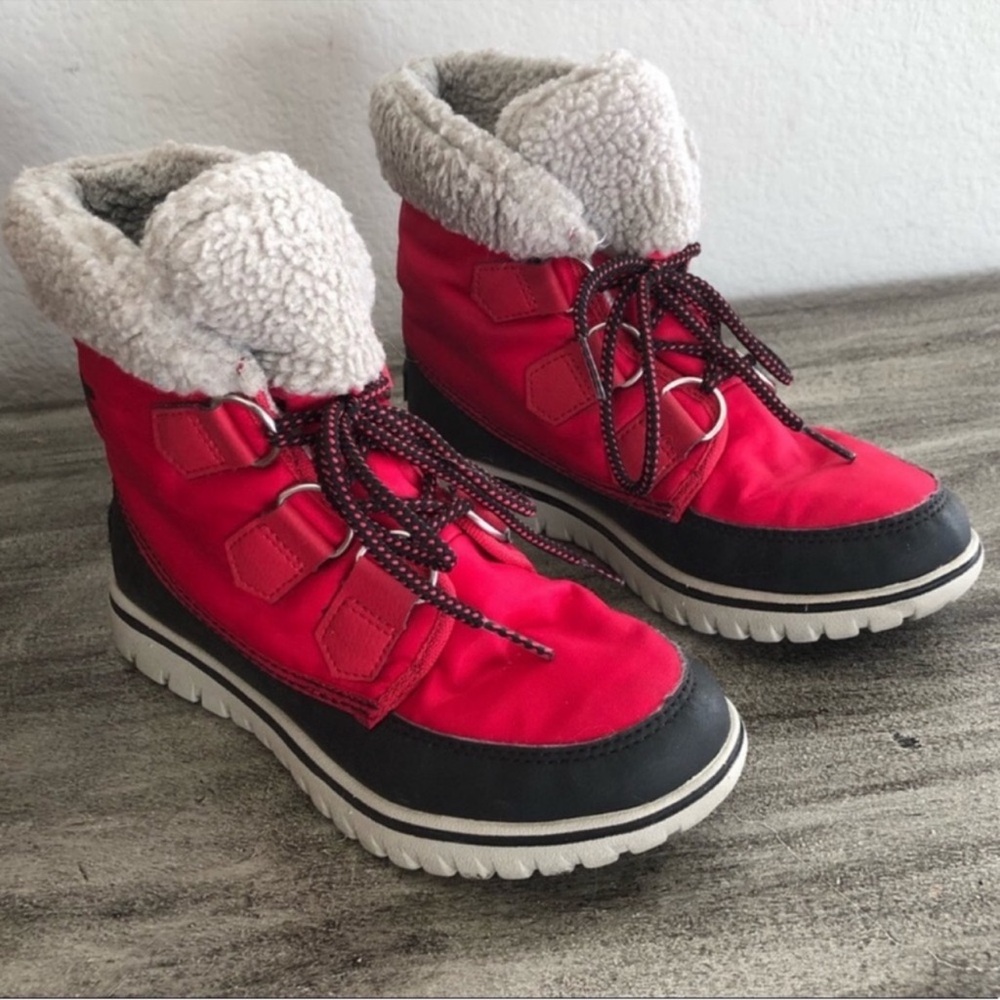 Sorel Boots Carnival Red Outdoors Fleece Waterproof Winter Rain Snow Boots 5.5